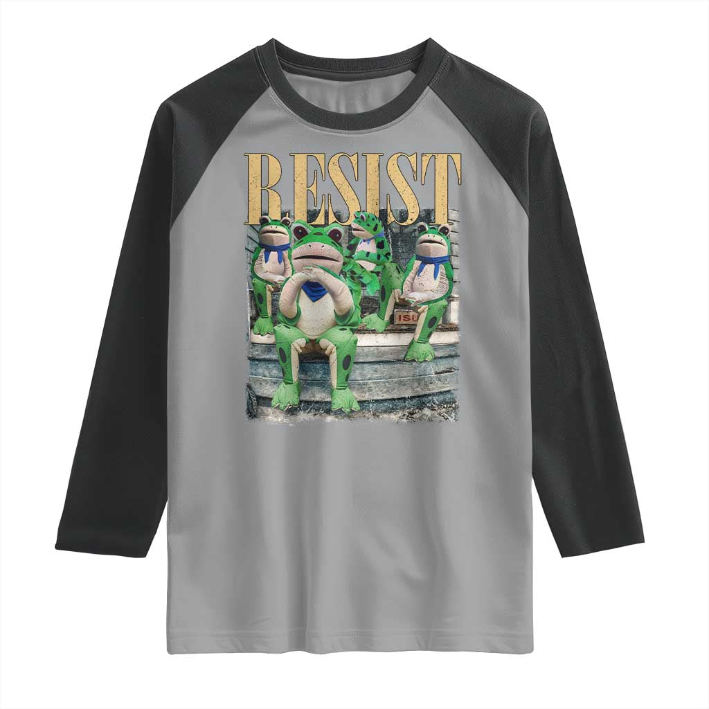 Portland Frog Resist Protest Raglan Shirt 80s Frogs Deportation Resistance - Wonder Print Shop
