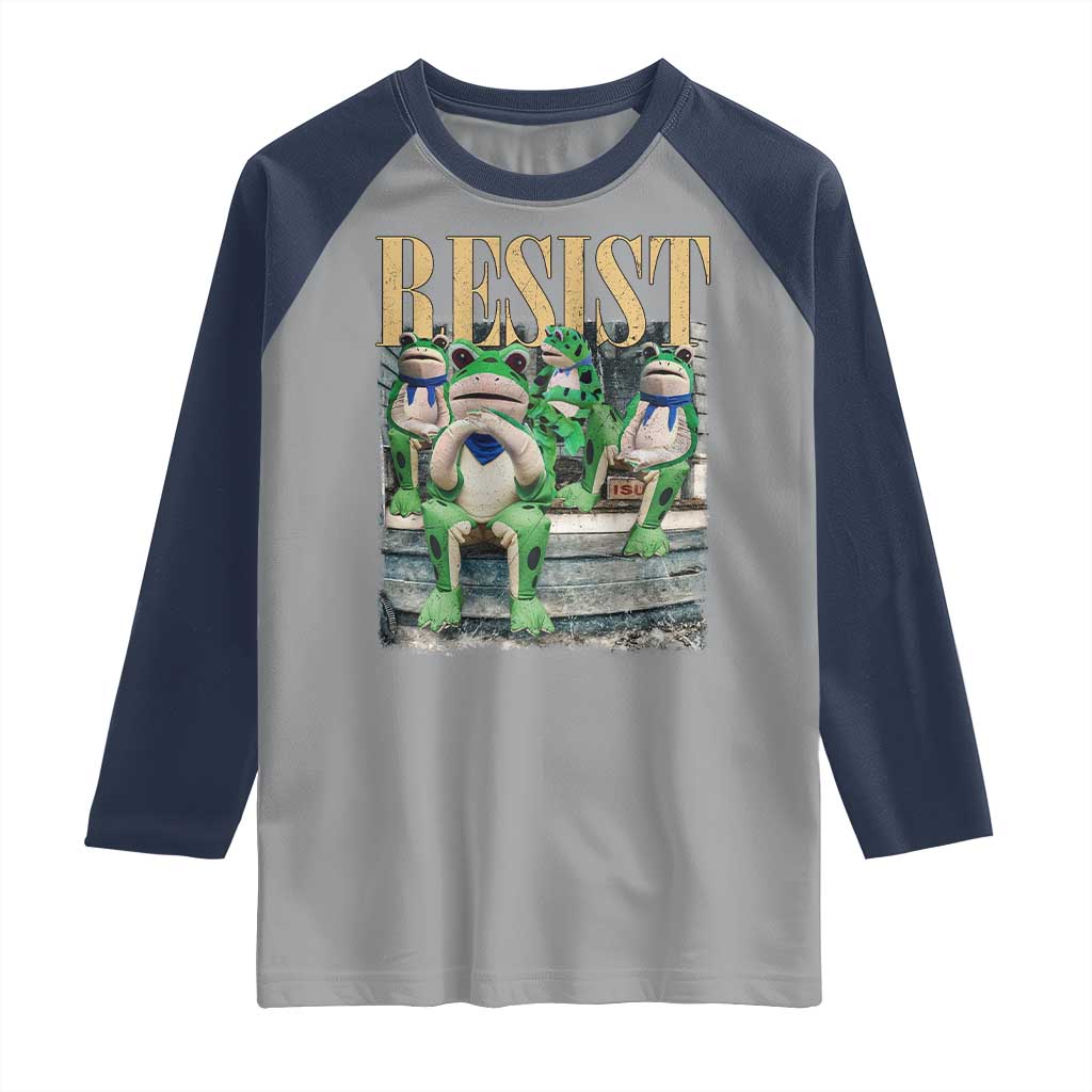 Portland Frog Resist Protest Raglan Shirt 80s Frogs Deportation Resistance - Wonder Print Shop