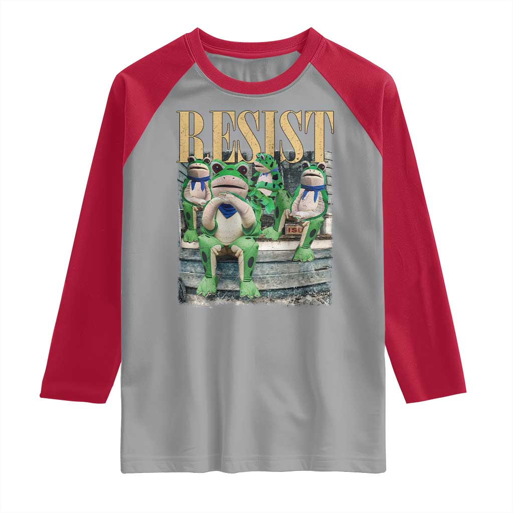 Portland Frog Resist Protest Raglan Shirt 80s Frogs Deportation Resistance - Wonder Print Shop