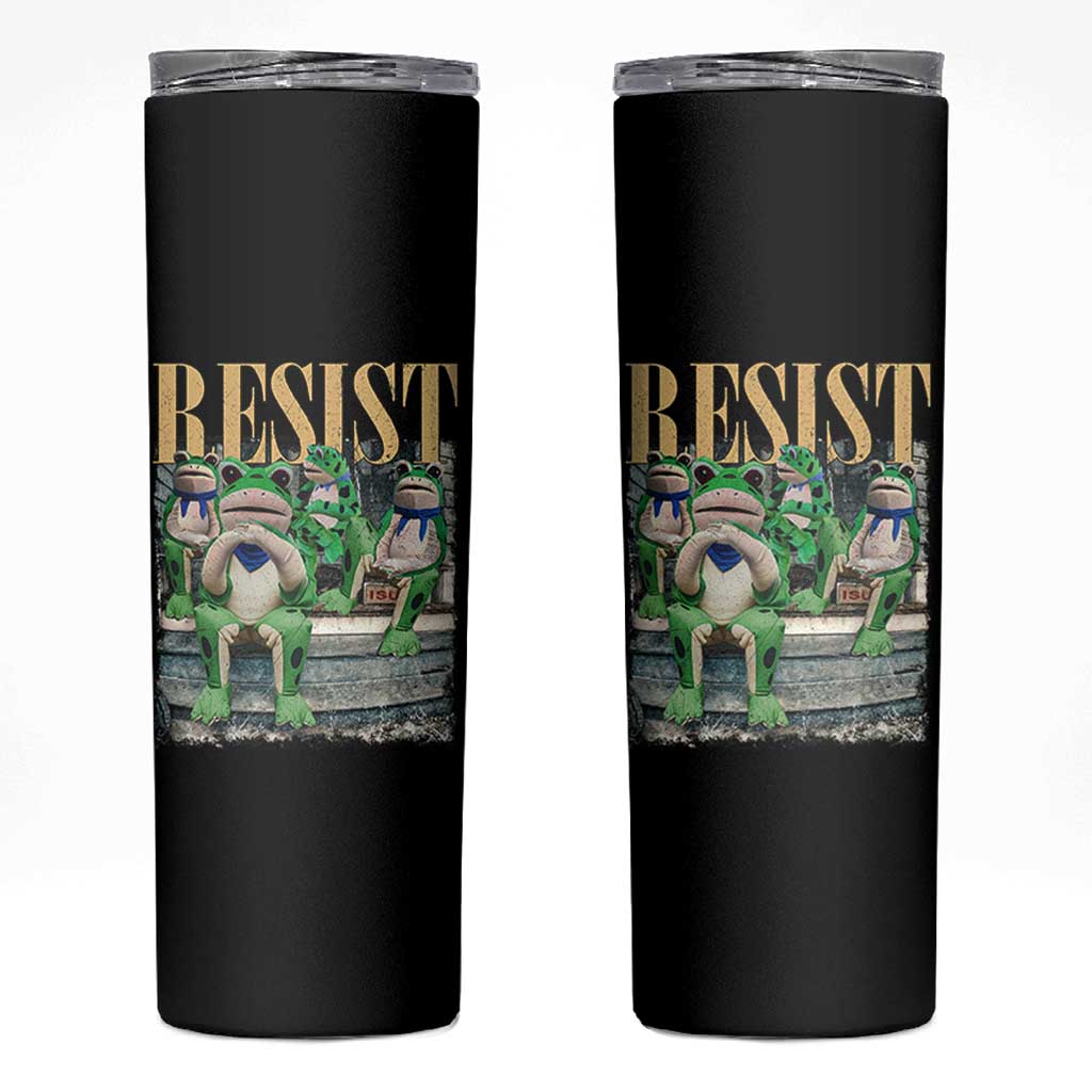 Portland Frog Resist Protest Skinny Tumbler 80s Frogs Deportation Resistance - Wonder Print Shop
