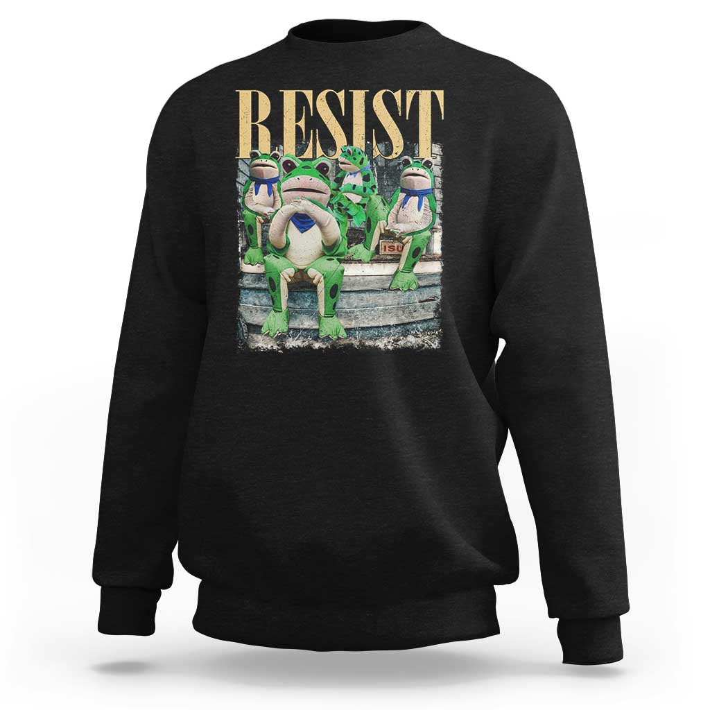 Portland Frog Resist Protest Sweatshirt 80s Frogs Deportation Resistance - Wonder Print Shop