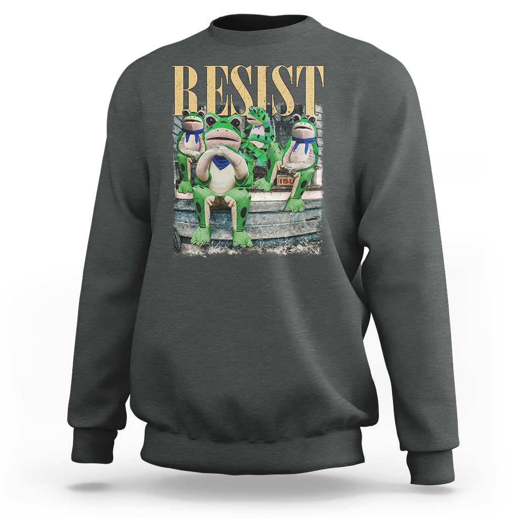 Portland Frog Resist Protest Sweatshirt 80s Frogs Deportation Resistance - Wonder Print Shop