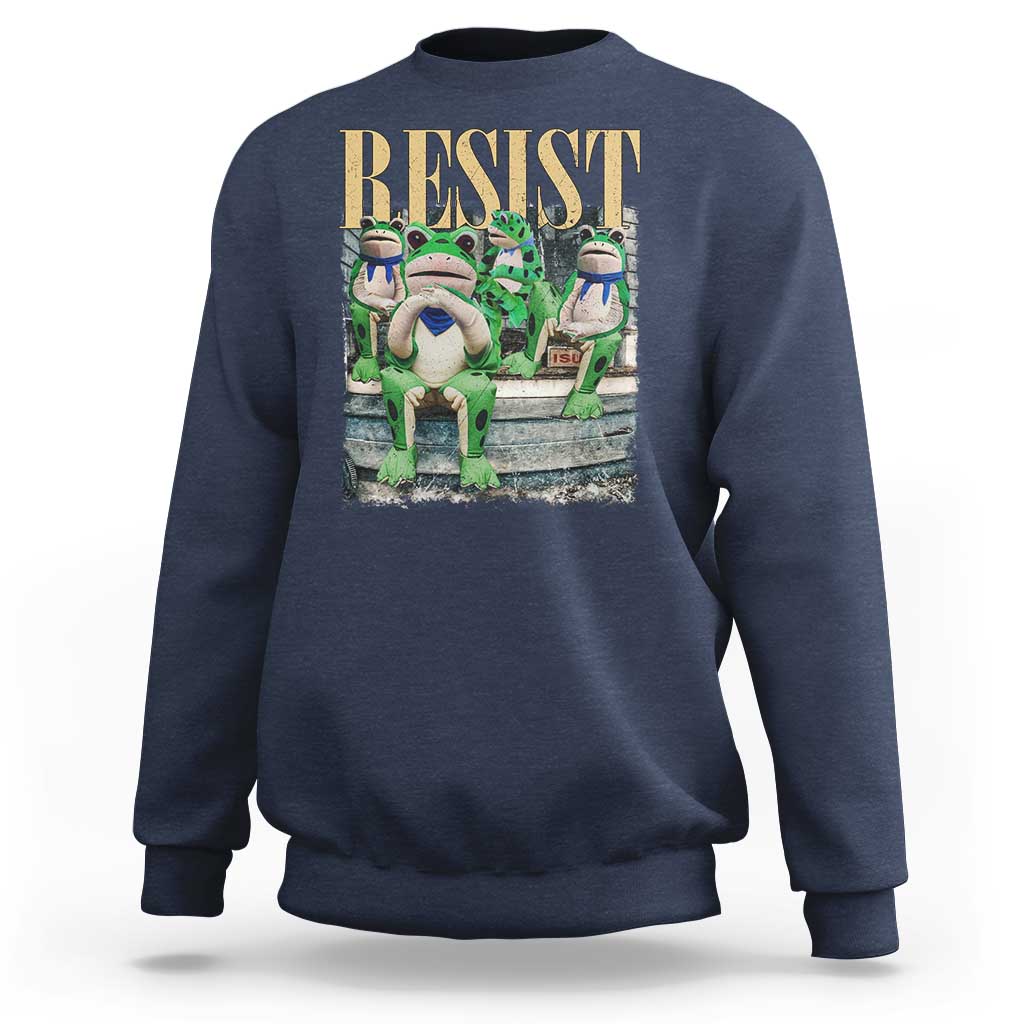 Portland Frog Resist Protest Sweatshirt 80s Frogs Deportation Resistance - Wonder Print Shop