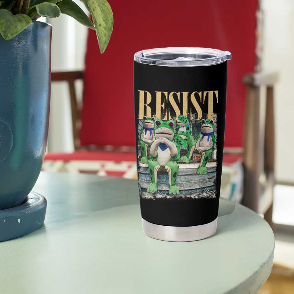 Portland Frog Resist Protest Tumbler Cup 80s Frogs Deportation Resistance - Wonder Print Shop