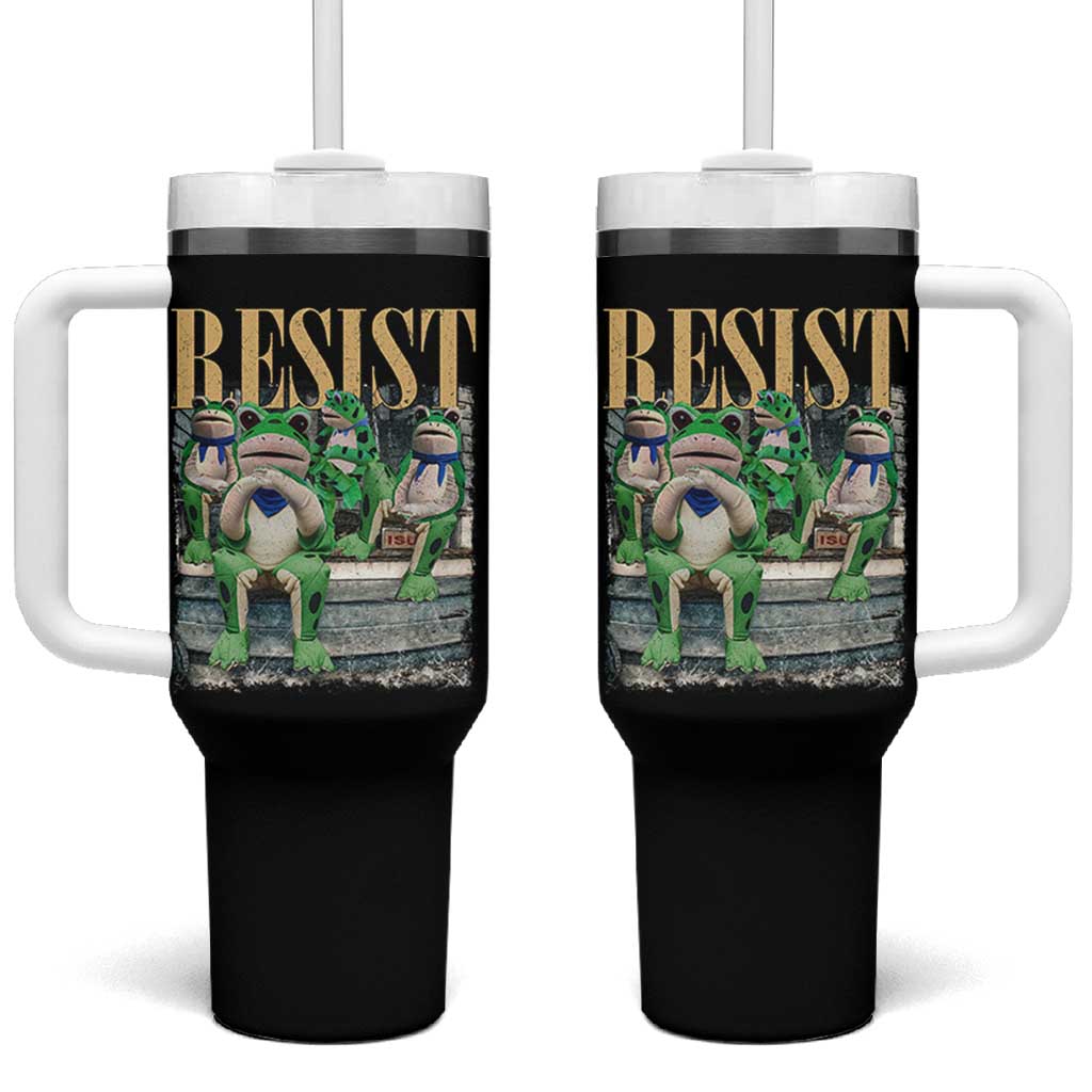 Portland Frog Resist Protest Tumbler With Handle 80s Frogs Deportation Resistance - Wonder Print Shop