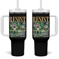 Portland Frog Resist Protest Tumbler With Handle 80s Frogs Deportation Resistance - Wonder Print Shop