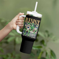Portland Frog Resist Protest Tumbler With Handle 80s Frogs Deportation Resistance - Wonder Print Shop
