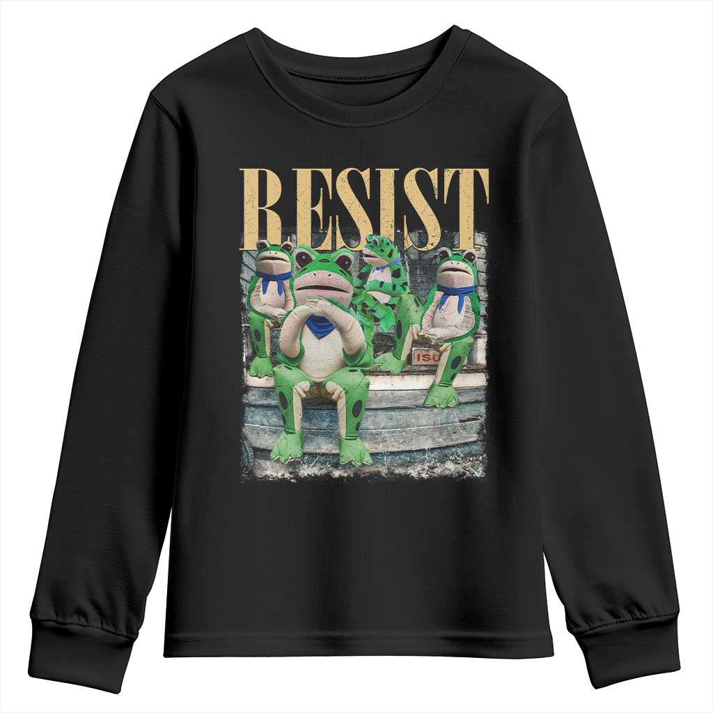 Portland Frog Resist Protest Youth Sweatshirt 80s Frogs Deportation Resistance - Wonder Print Shop