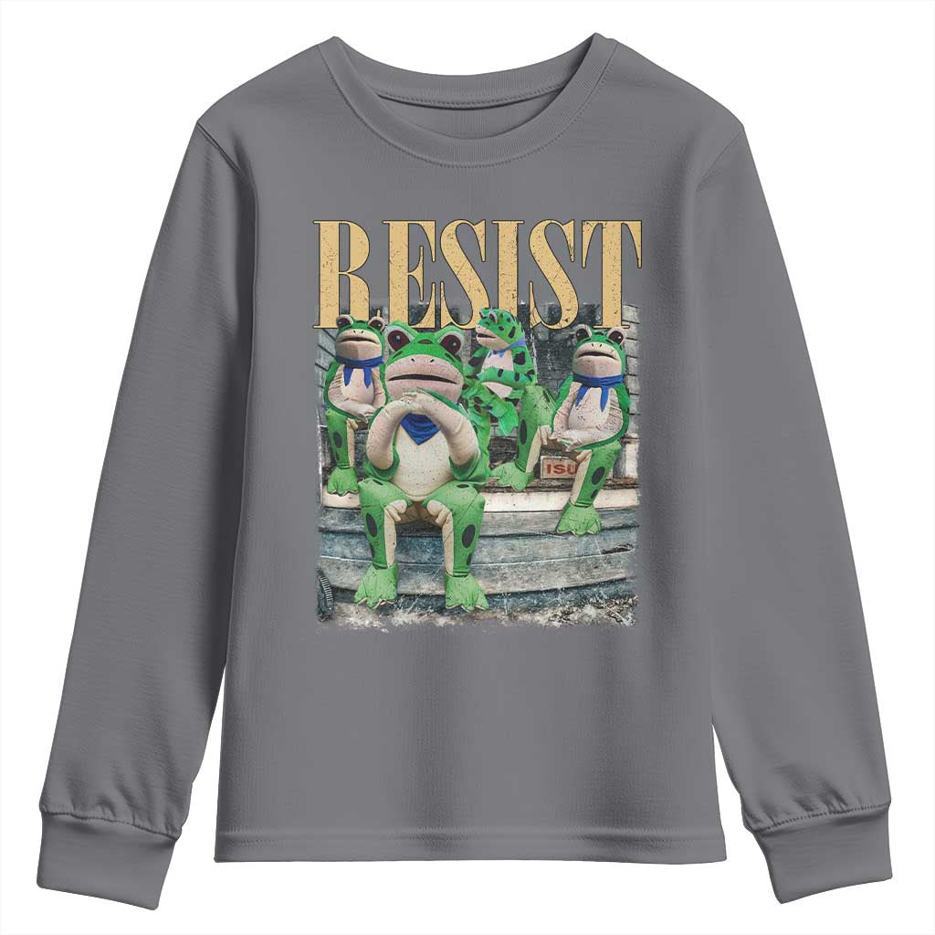 Portland Frog Resist Protest Youth Sweatshirt 80s Frogs Deportation Resistance - Wonder Print Shop