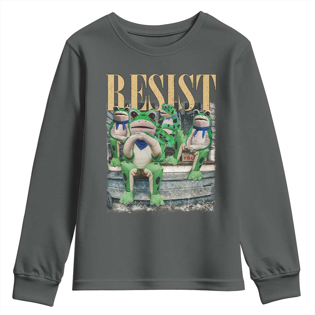 Portland Frog Resist Protest Youth Sweatshirt 80s Frogs Deportation Resistance - Wonder Print Shop