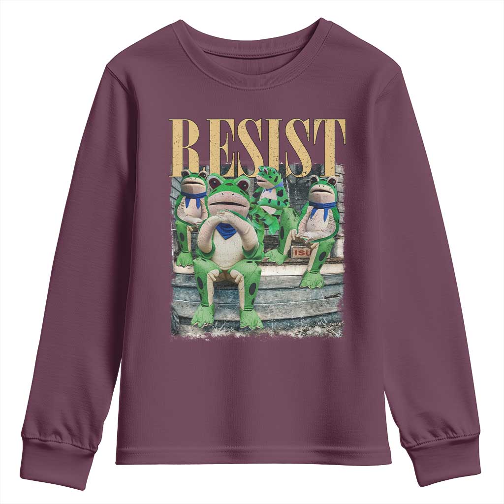 Portland Frog Resist Protest Youth Sweatshirt 80s Frogs Deportation Resistance - Wonder Print Shop