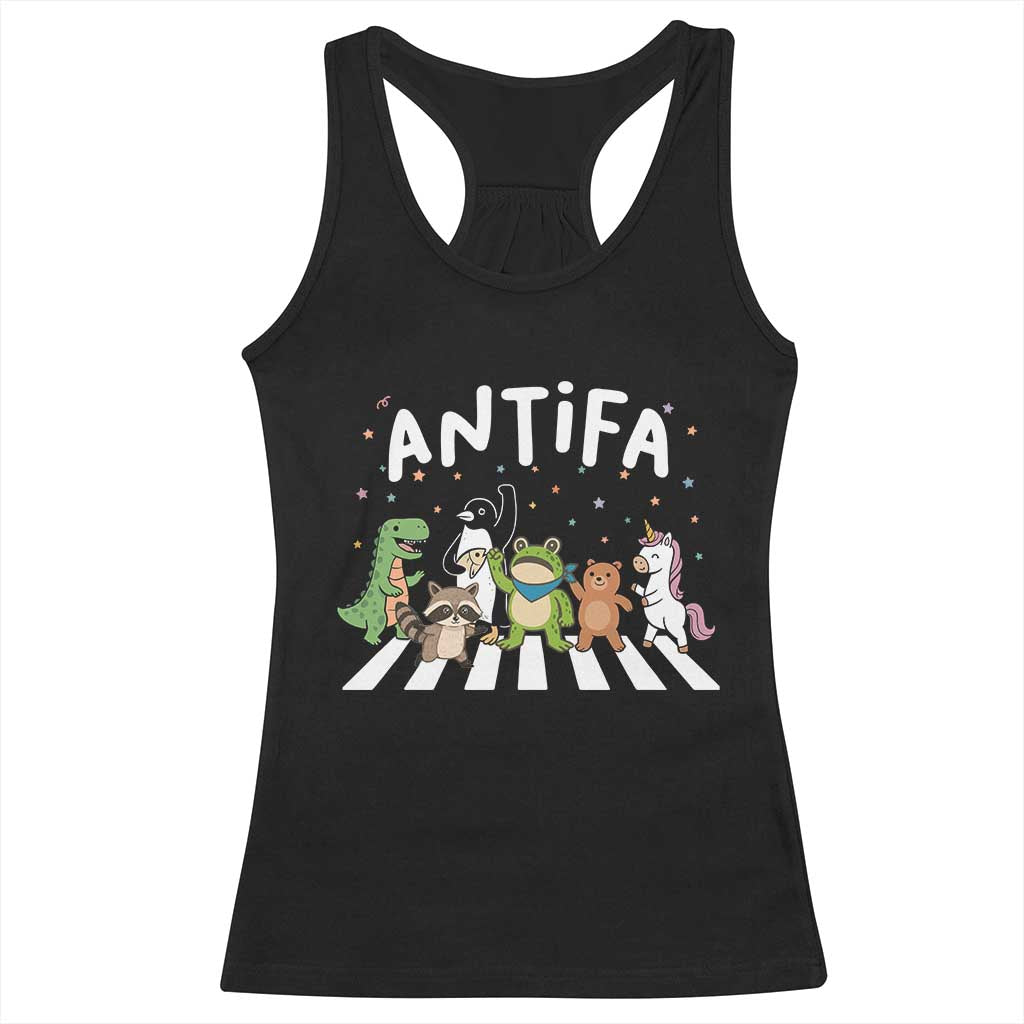 Resist Frog Protest Racerback Tank Top Antifa Inflatable Costume Portland Frog Political Satire - Wonder Print Shop