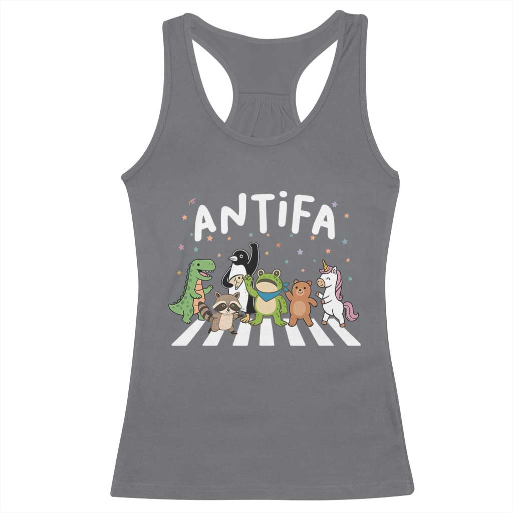 Resist Frog Protest Racerback Tank Top Antifa Inflatable Costume Portland Frog Political Satire - Wonder Print Shop