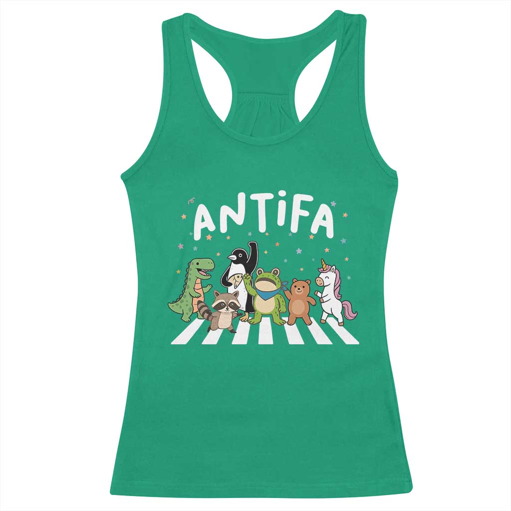 Resist Frog Protest Racerback Tank Top Antifa Inflatable Costume Portland Frog Political Satire - Wonder Print Shop