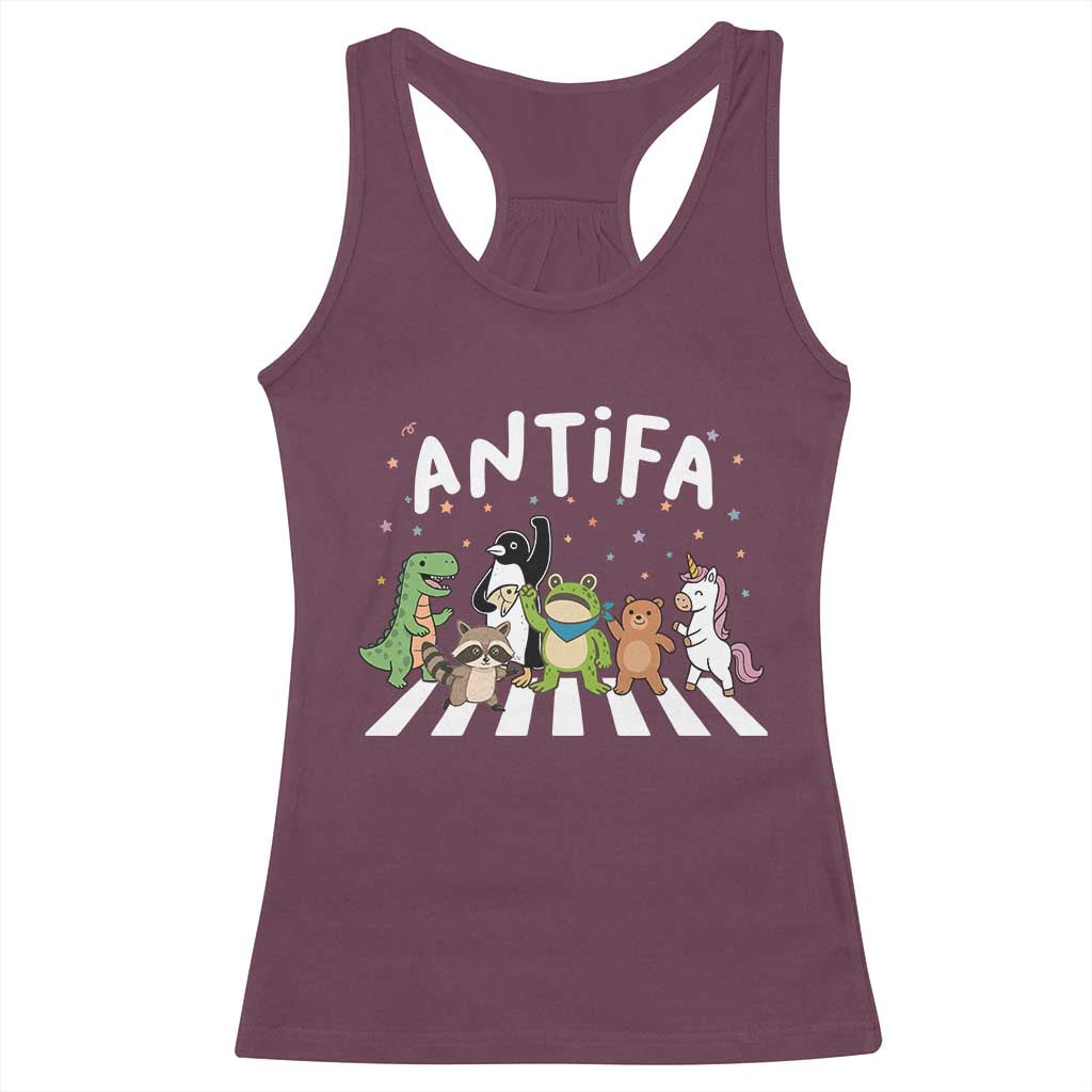 Resist Frog Protest Racerback Tank Top Antifa Inflatable Costume Portland Frog Political Satire - Wonder Print Shop