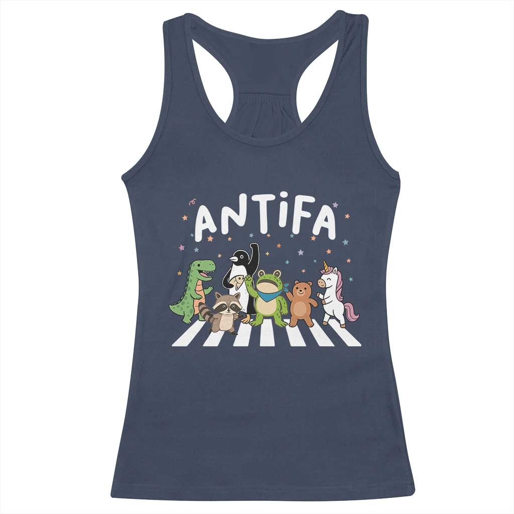 Resist Frog Protest Racerback Tank Top Antifa Inflatable Costume Portland Frog Political Satire - Wonder Print Shop