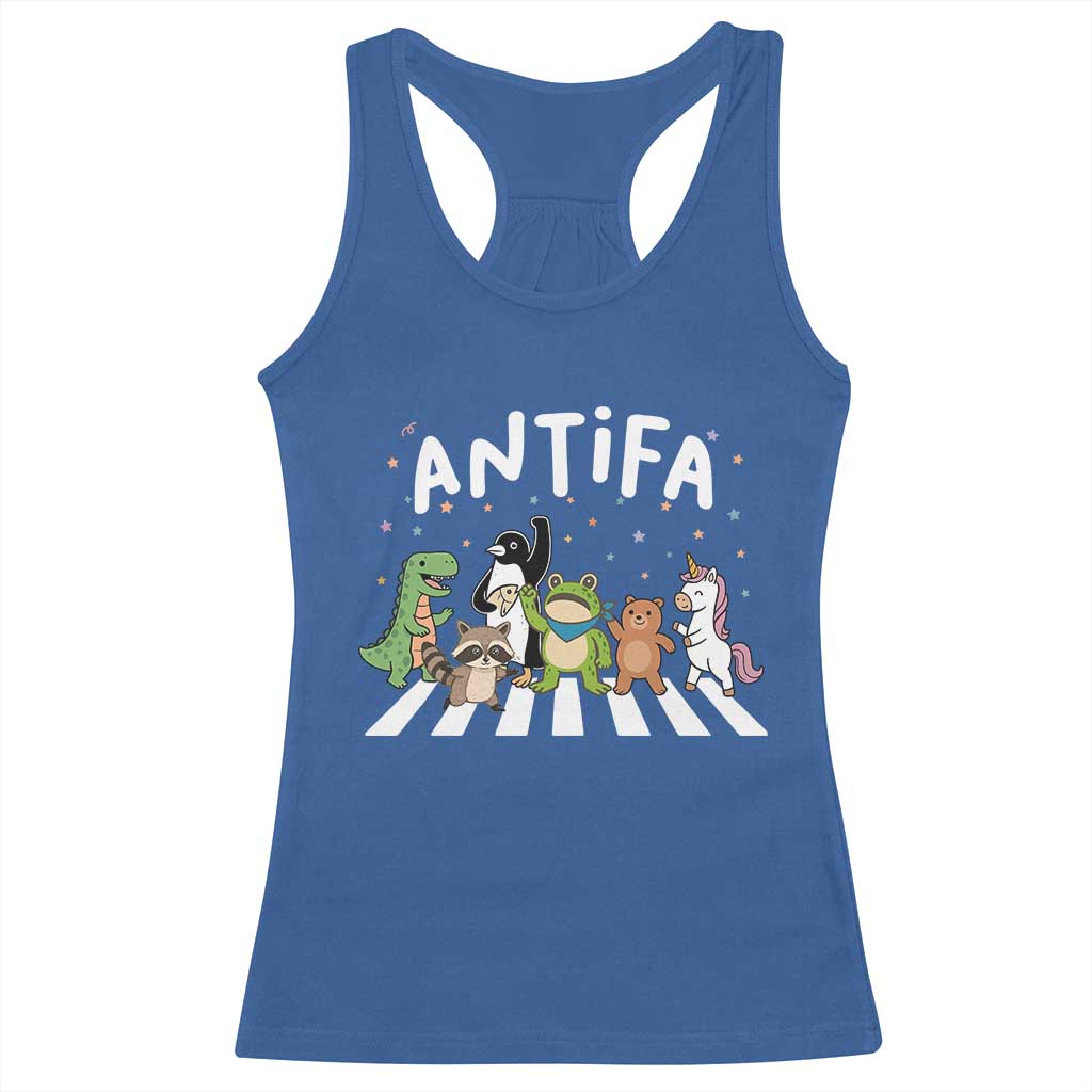 Resist Frog Protest Racerback Tank Top Antifa Inflatable Costume Portland Frog Political Satire - Wonder Print Shop