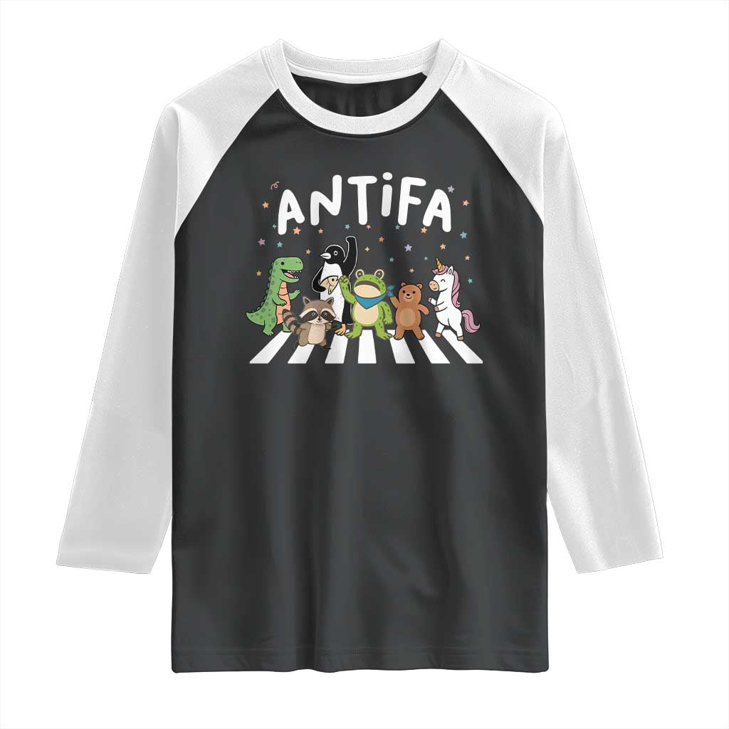 Resist Frog Protest Raglan Shirt Antifa Inflatable Costume Portland Frog Political Satire - Wonder Print Shop