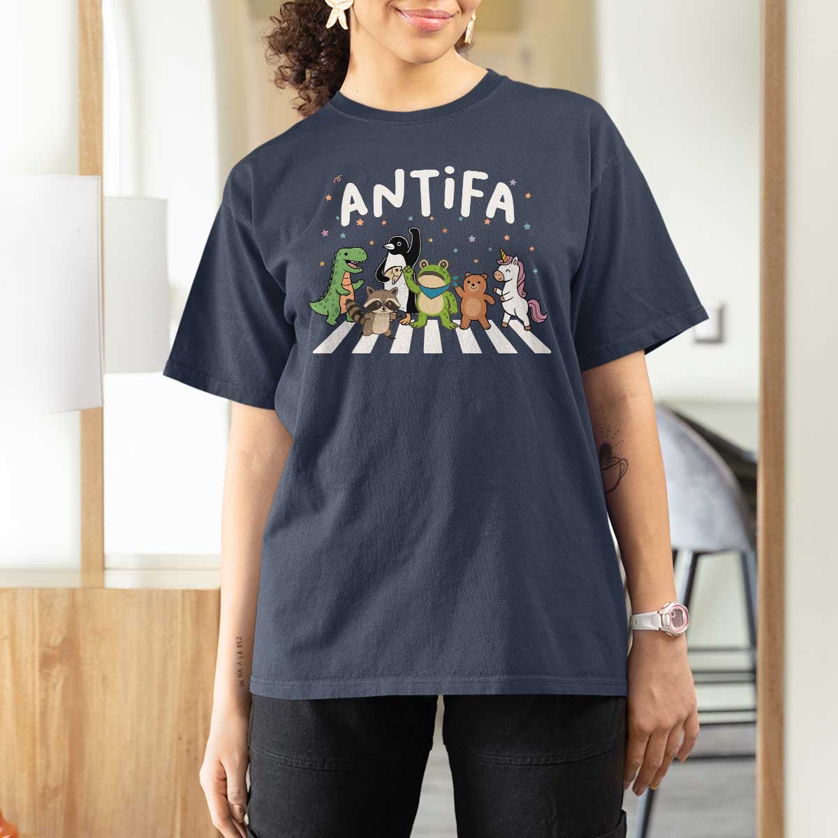 Resist Frog Protest T Shirt For Women Antifa Inflatable Costume Portland Frog Political Satire - Wonder Print Shop