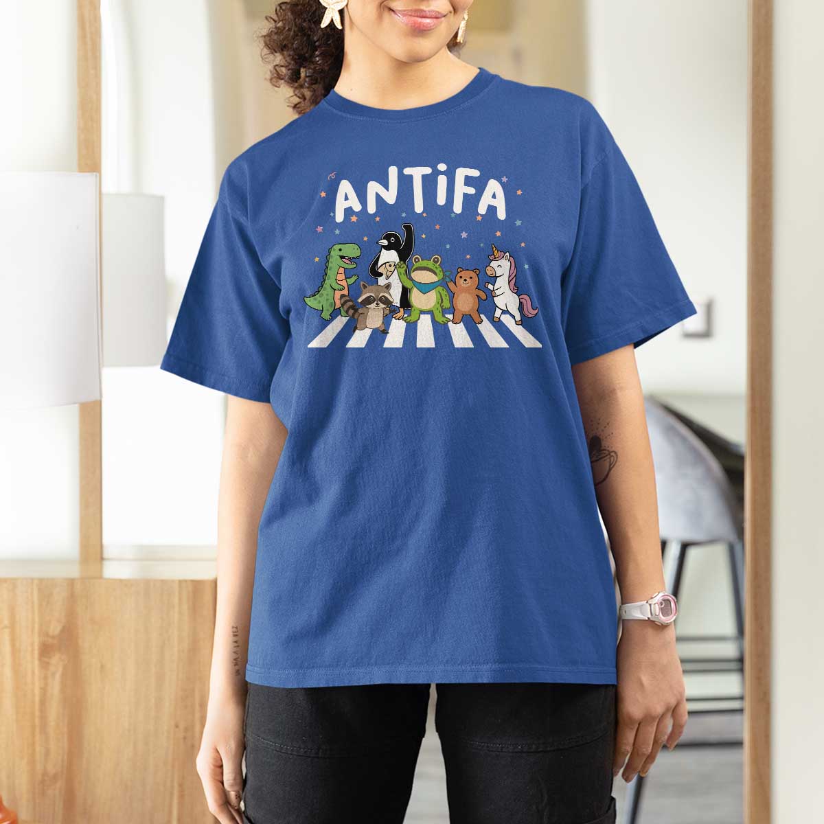 Resist Frog Protest T Shirt For Women Antifa Inflatable Costume Portland Frog Political Satire - Wonder Print Shop