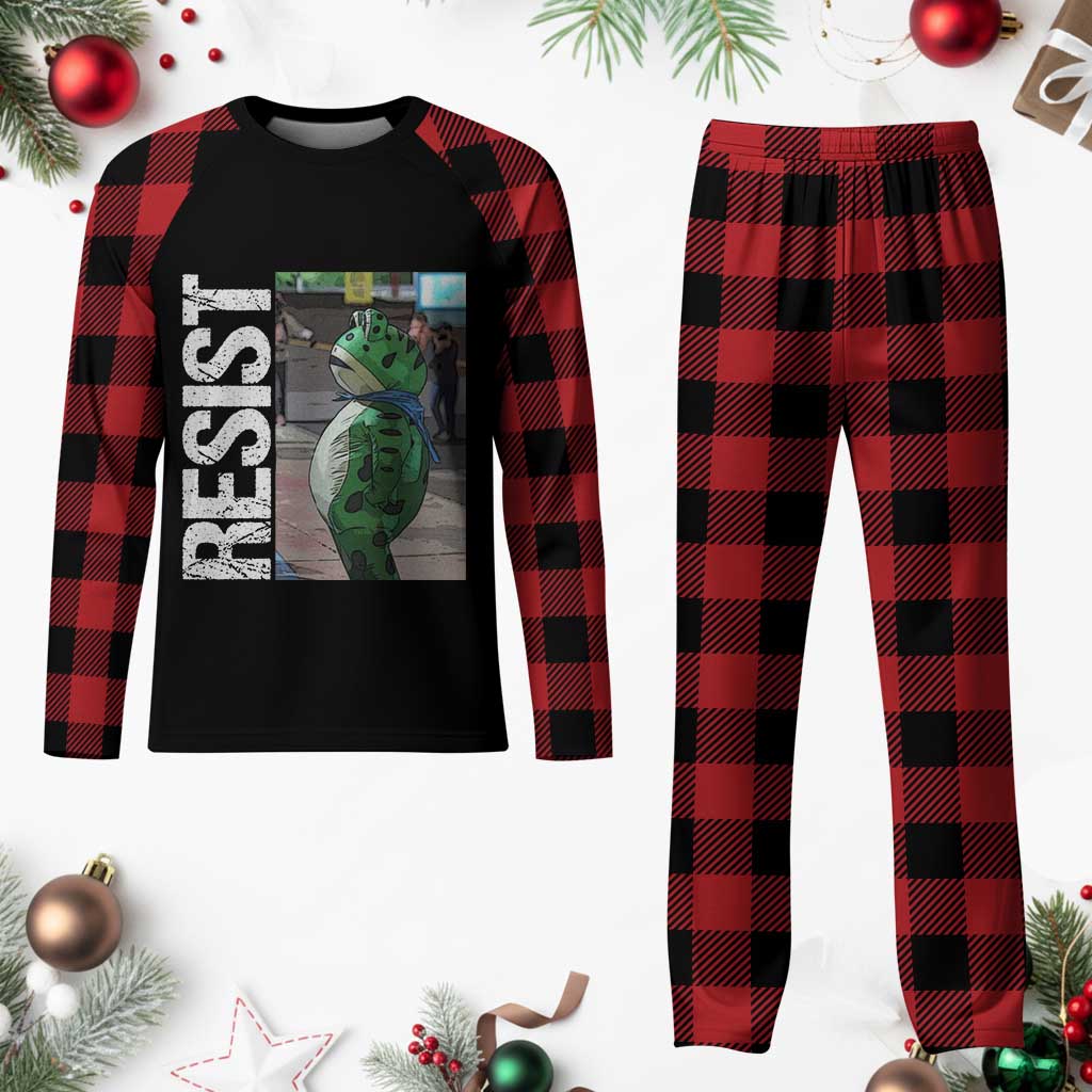 Portland Frog Protest Plaid Pajama Set Vintage Activist Resistance - Wonder Print Shop