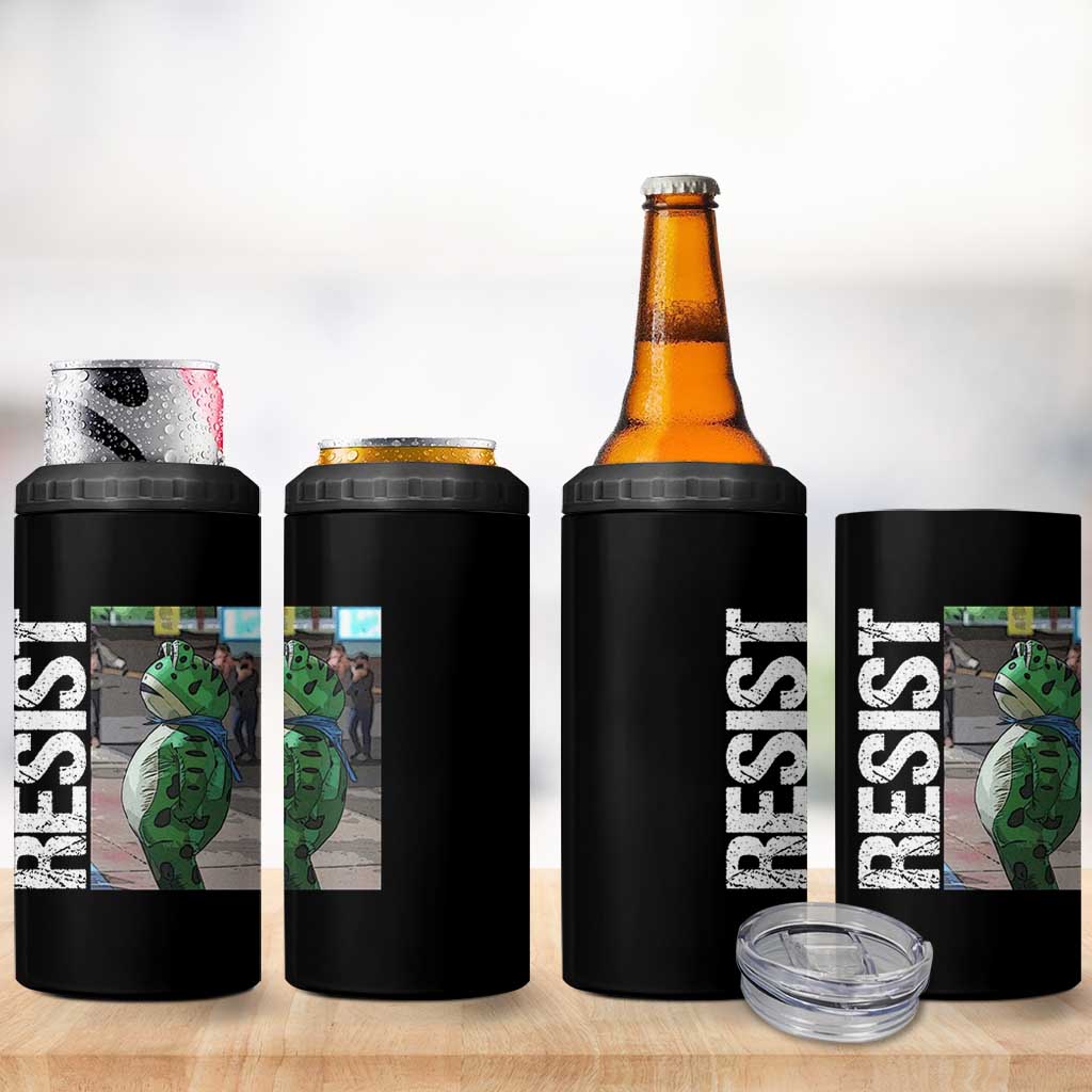 Portland Frog Protest 4 in 1 Can Cooler Tumbler Vintage Activist Resistance - Wonder Print Shop