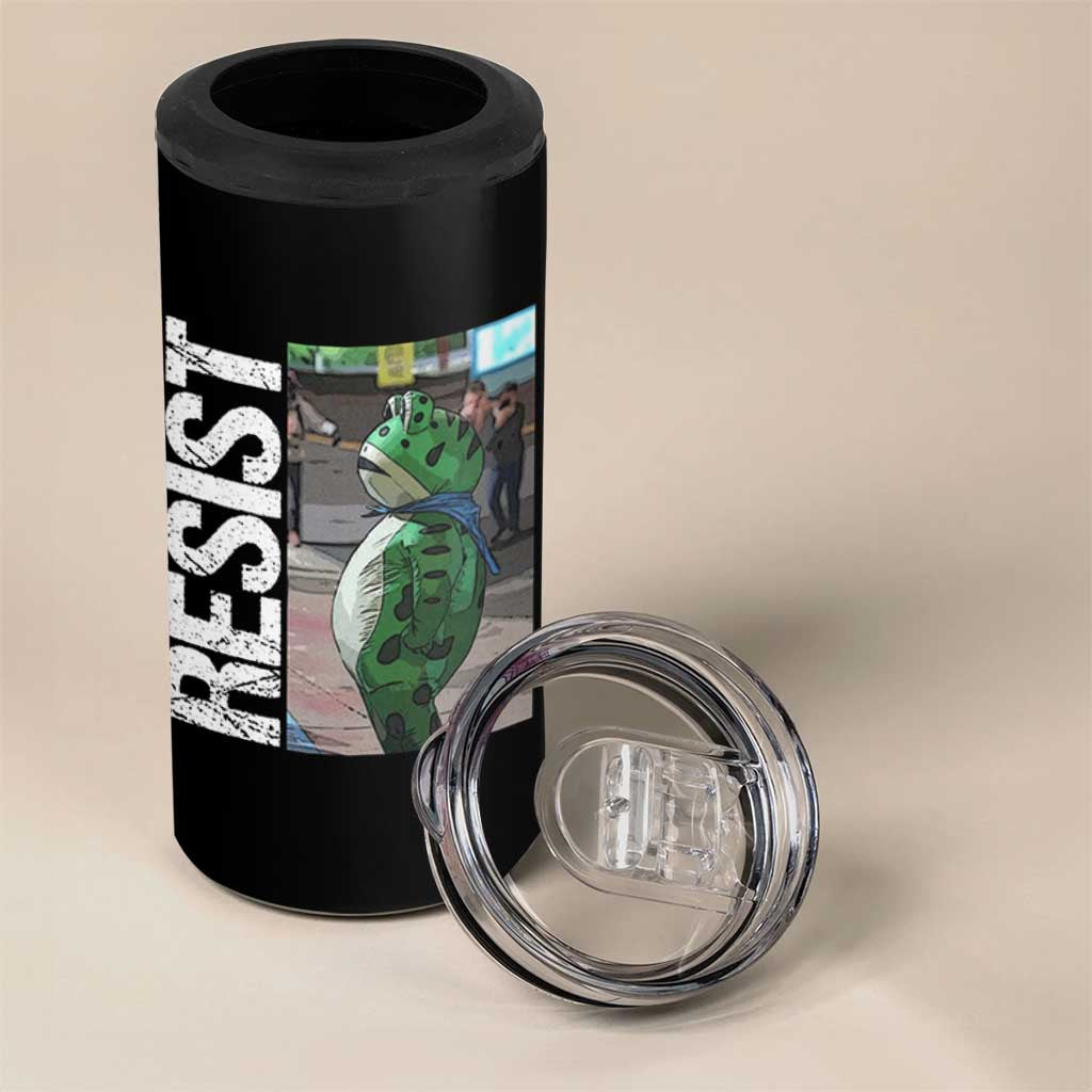 Portland Frog Protest 4 in 1 Can Cooler Tumbler Vintage Activist Resistance - Wonder Print Shop