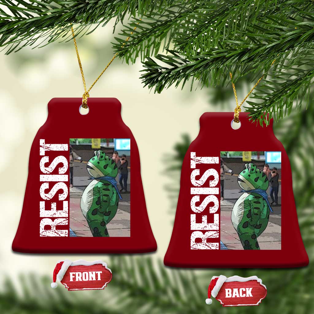 Portland Frog Protest Ceramic Ornament Vintage Activist Resistance - Wonder Print Shop