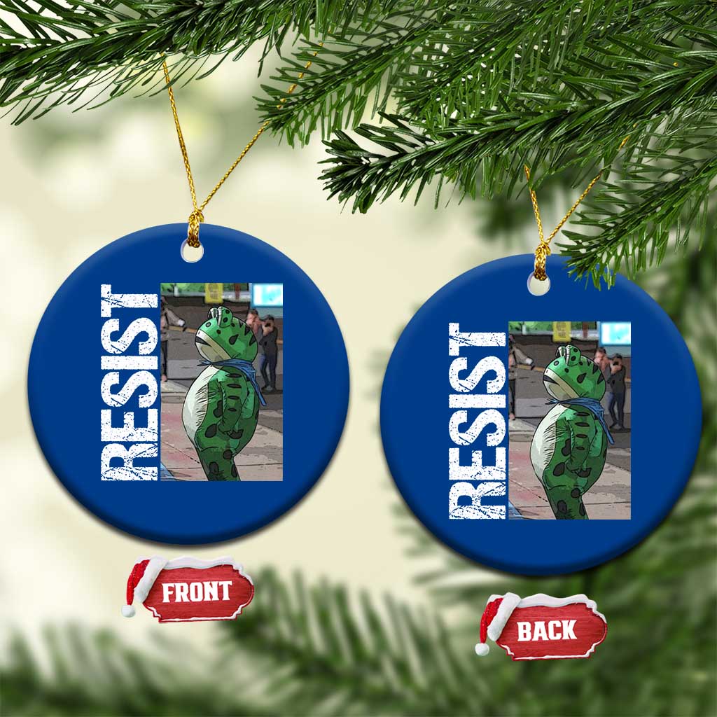 Portland Frog Protest Ceramic Ornament Vintage Activist Resistance - Wonder Print Shop