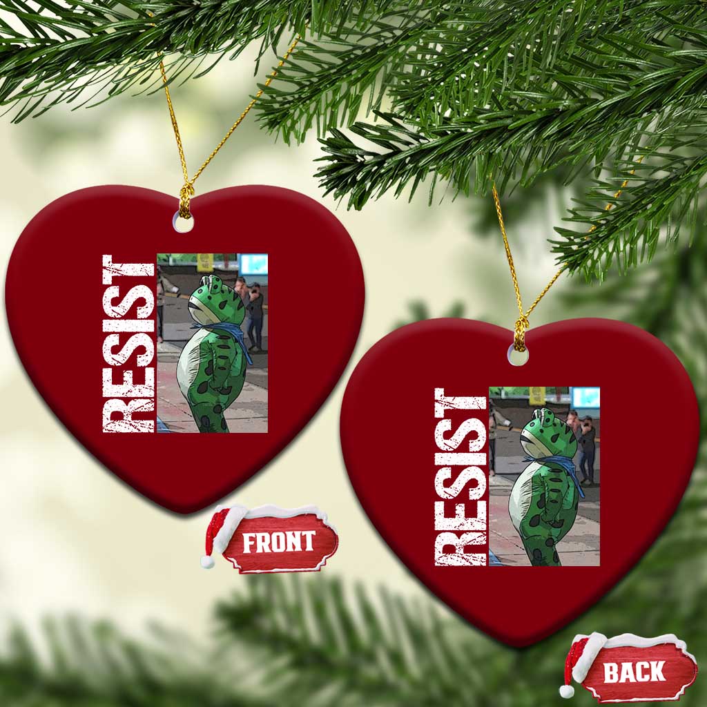 Portland Frog Protest Ceramic Ornament Vintage Activist Resistance - Wonder Print Shop