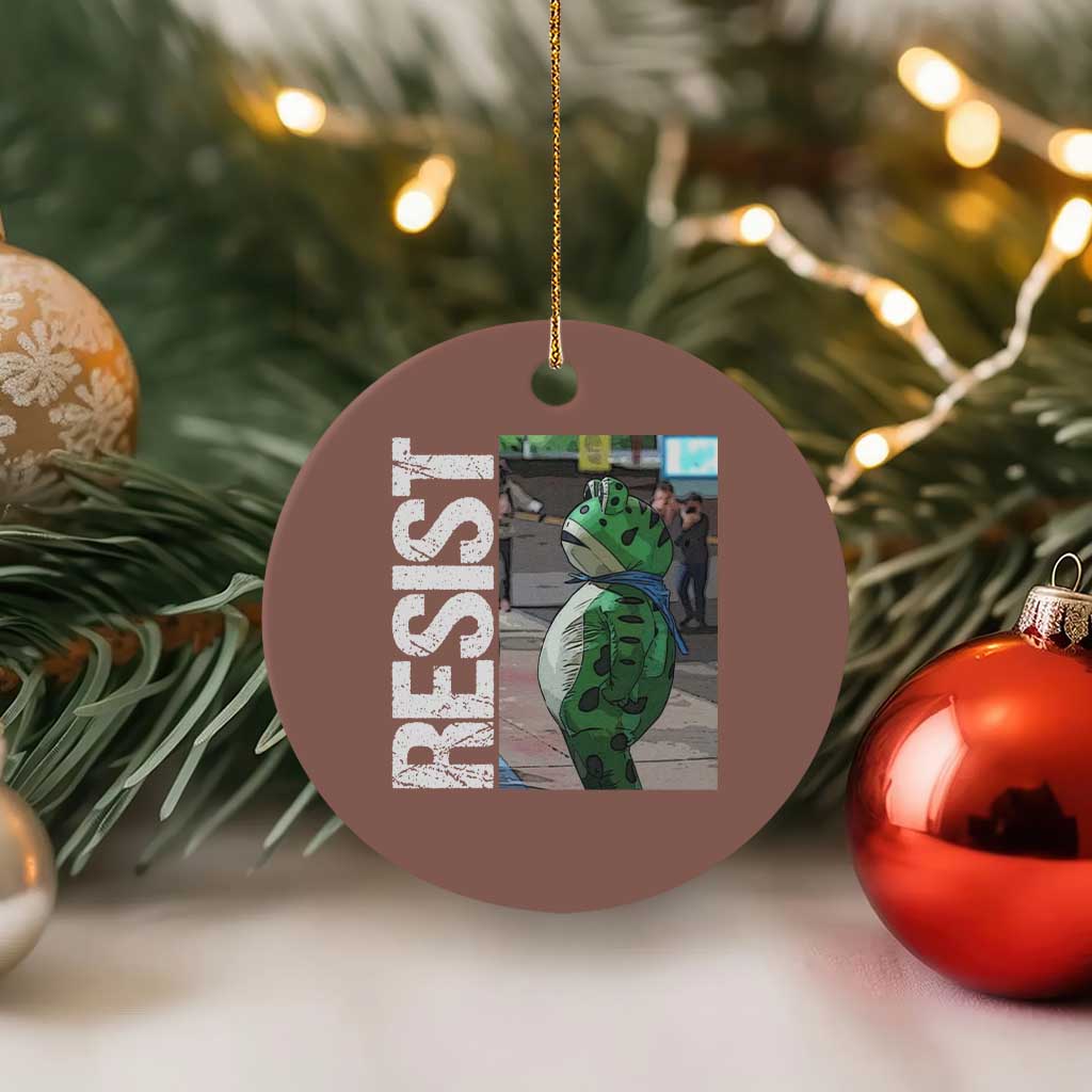 Portland Frog Protest Ceramic Ornament Vintage Activist Resistance - Wonder Print Shop