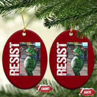 Portland Frog Protest Ceramic Ornament Vintage Activist Resistance - Wonder Print Shop