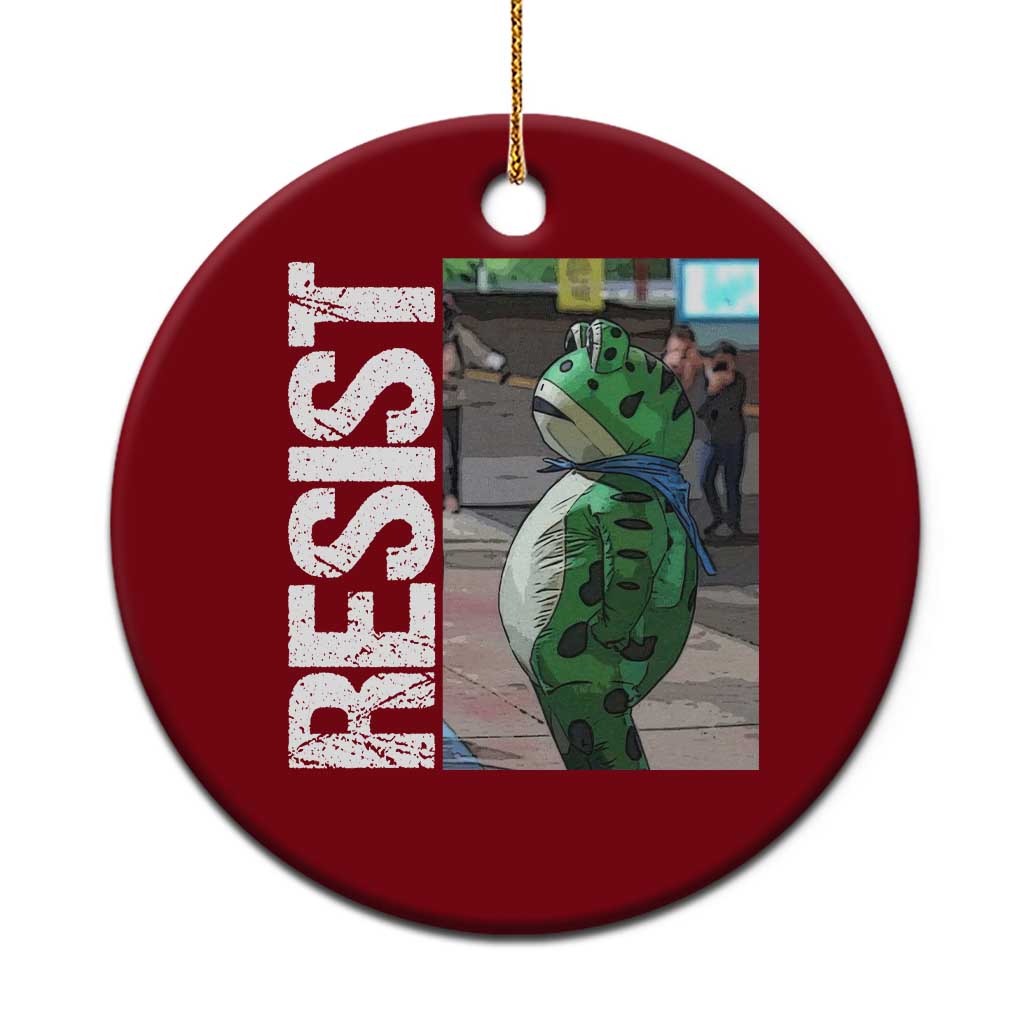 Portland Frog Protest Ceramic Ornament Vintage Activist Resistance - Wonder Print Shop