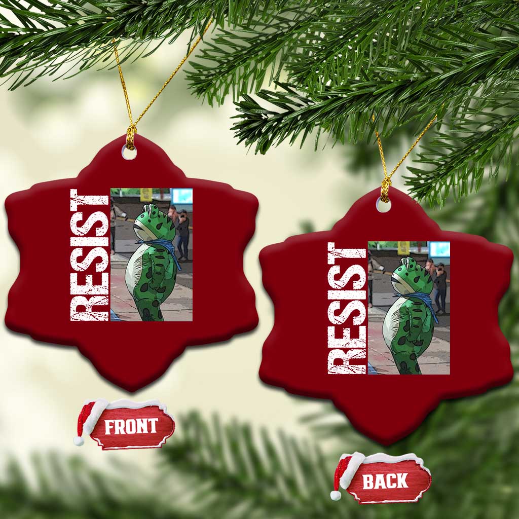 Portland Frog Protest Ceramic Ornament Vintage Activist Resistance - Wonder Print Shop