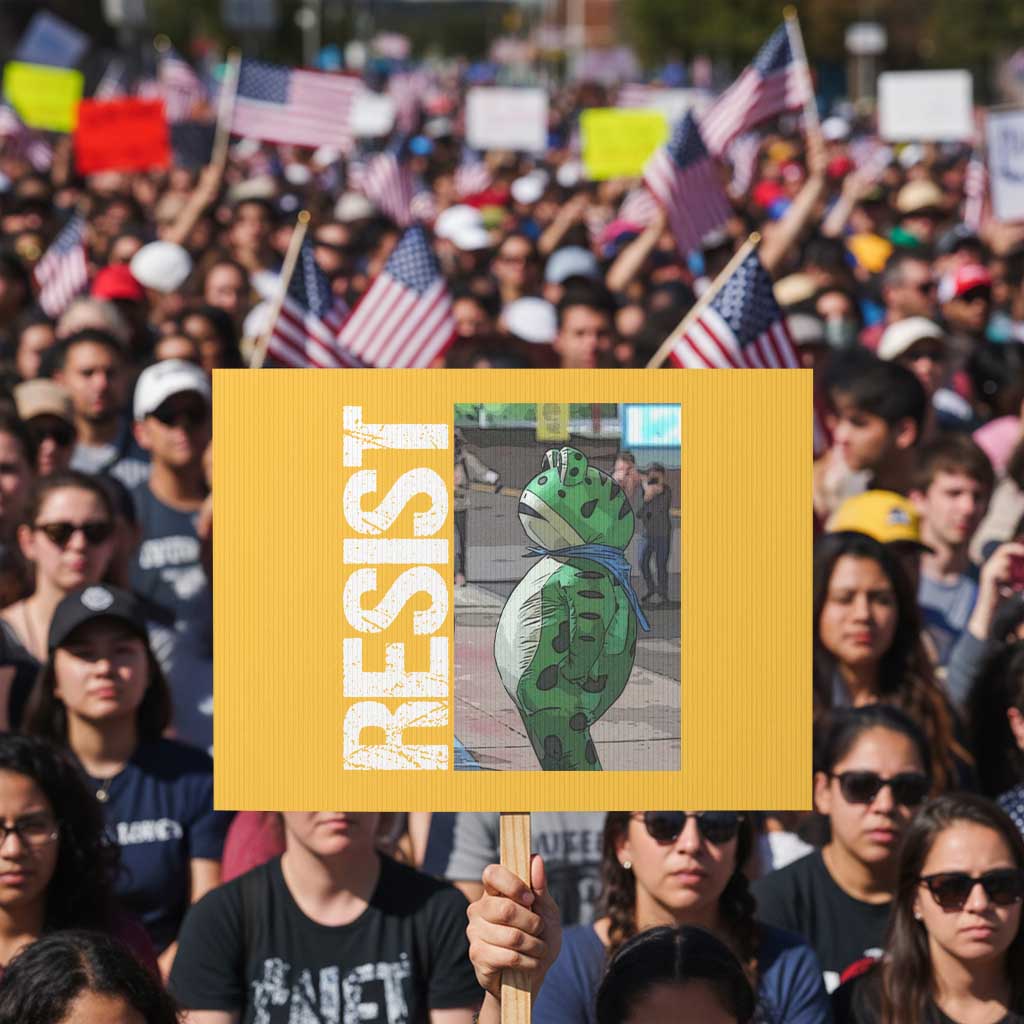 Portland Frog Protest Protest Sign Vintage Activist Resistance - Wonder Print Shop