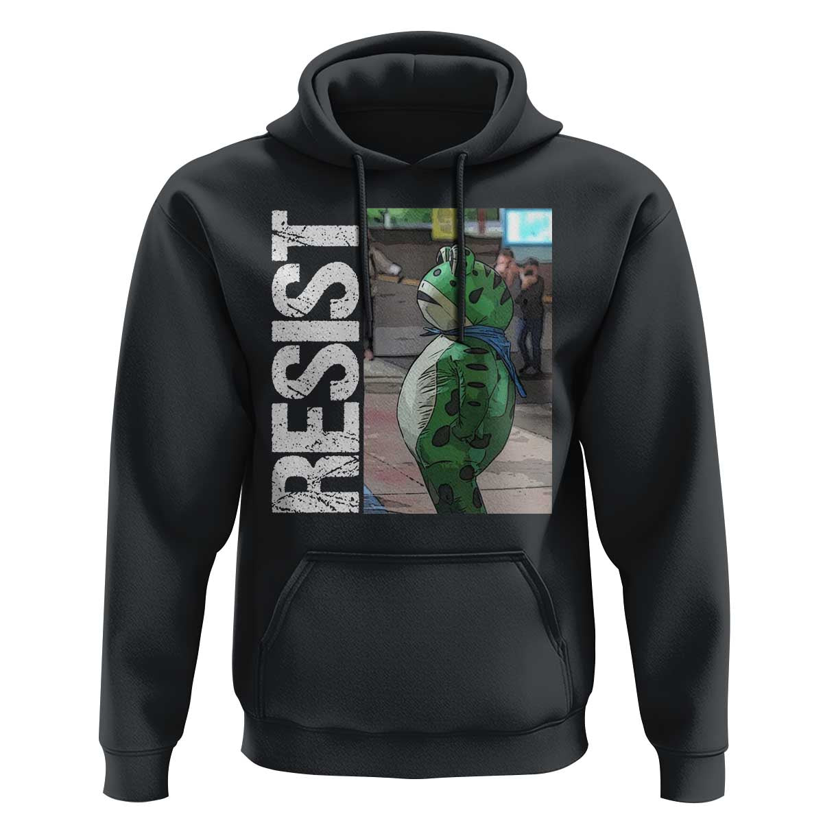 Portland Frog Protest Hoodie Vintage Activist Resistance - Wonder Print Shop