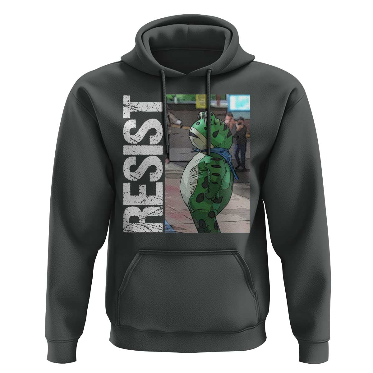 Portland Frog Protest Hoodie Vintage Activist Resistance - Wonder Print Shop