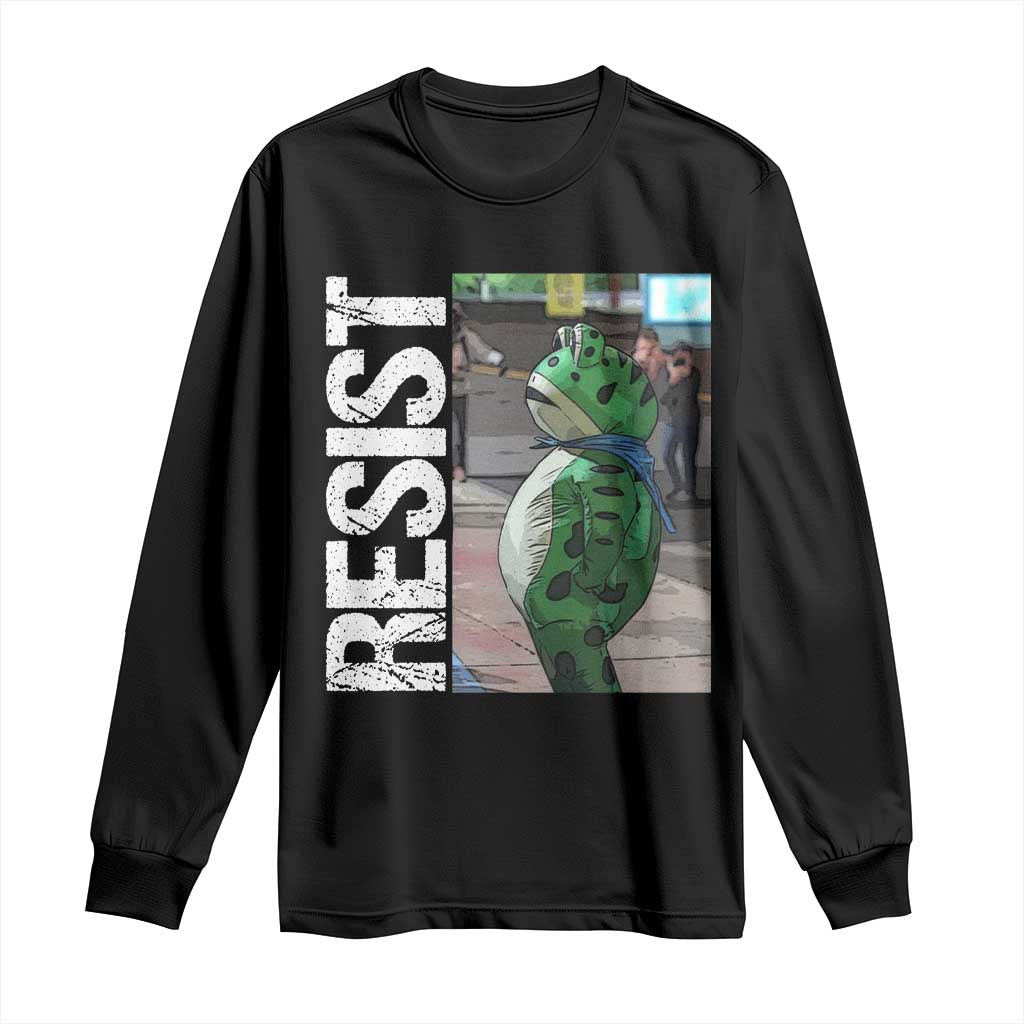 Portland Frog Protest Long Sleeve Shirt Vintage Activist Resistance - Wonder Print Shop