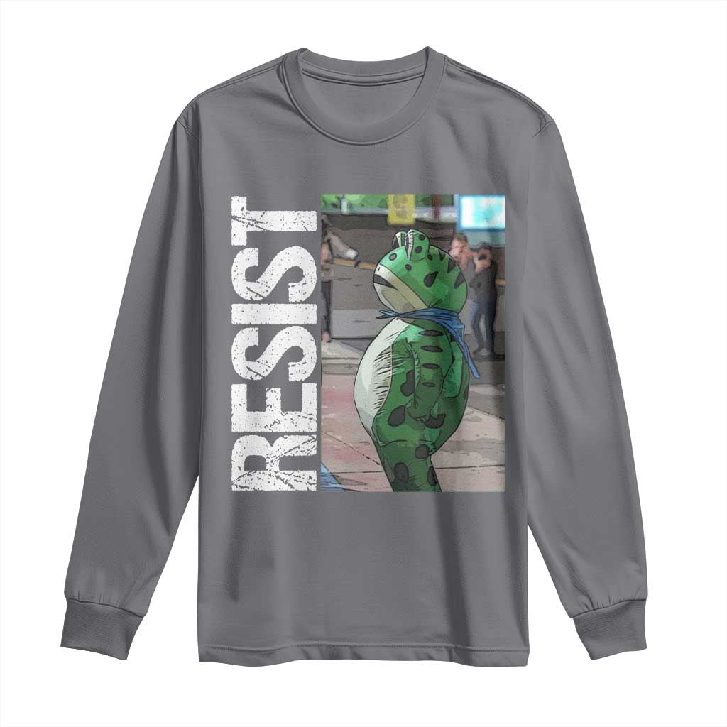 Portland Frog Protest Long Sleeve Shirt Vintage Activist Resistance - Wonder Print Shop