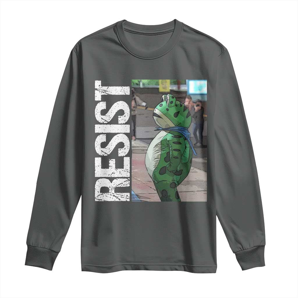 Portland Frog Protest Long Sleeve Shirt Vintage Activist Resistance - Wonder Print Shop