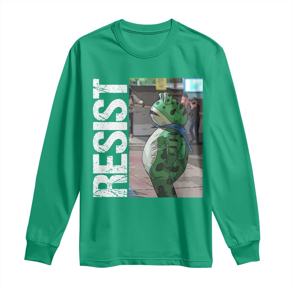 Portland Frog Protest Long Sleeve Shirt Vintage Activist Resistance - Wonder Print Shop