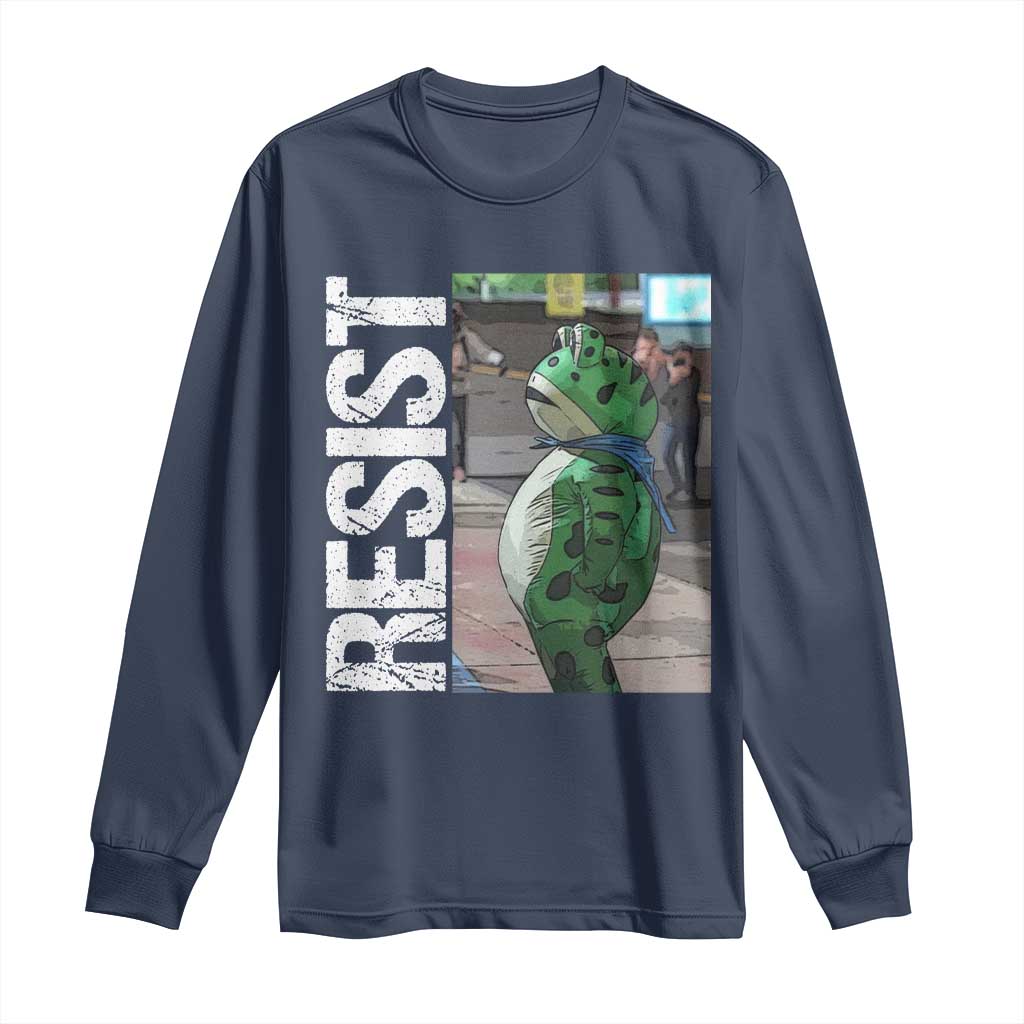 Portland Frog Protest Long Sleeve Shirt Vintage Activist Resistance - Wonder Print Shop