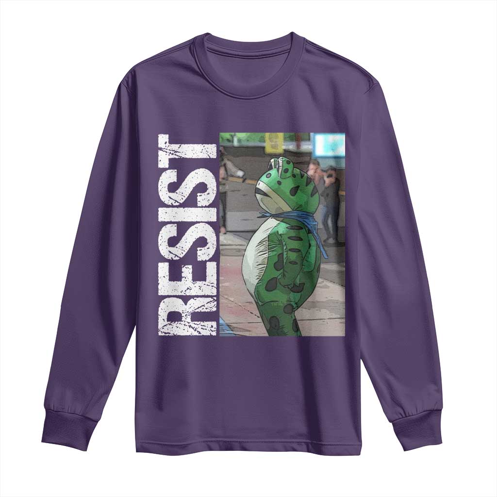 Portland Frog Protest Long Sleeve Shirt Vintage Activist Resistance - Wonder Print Shop