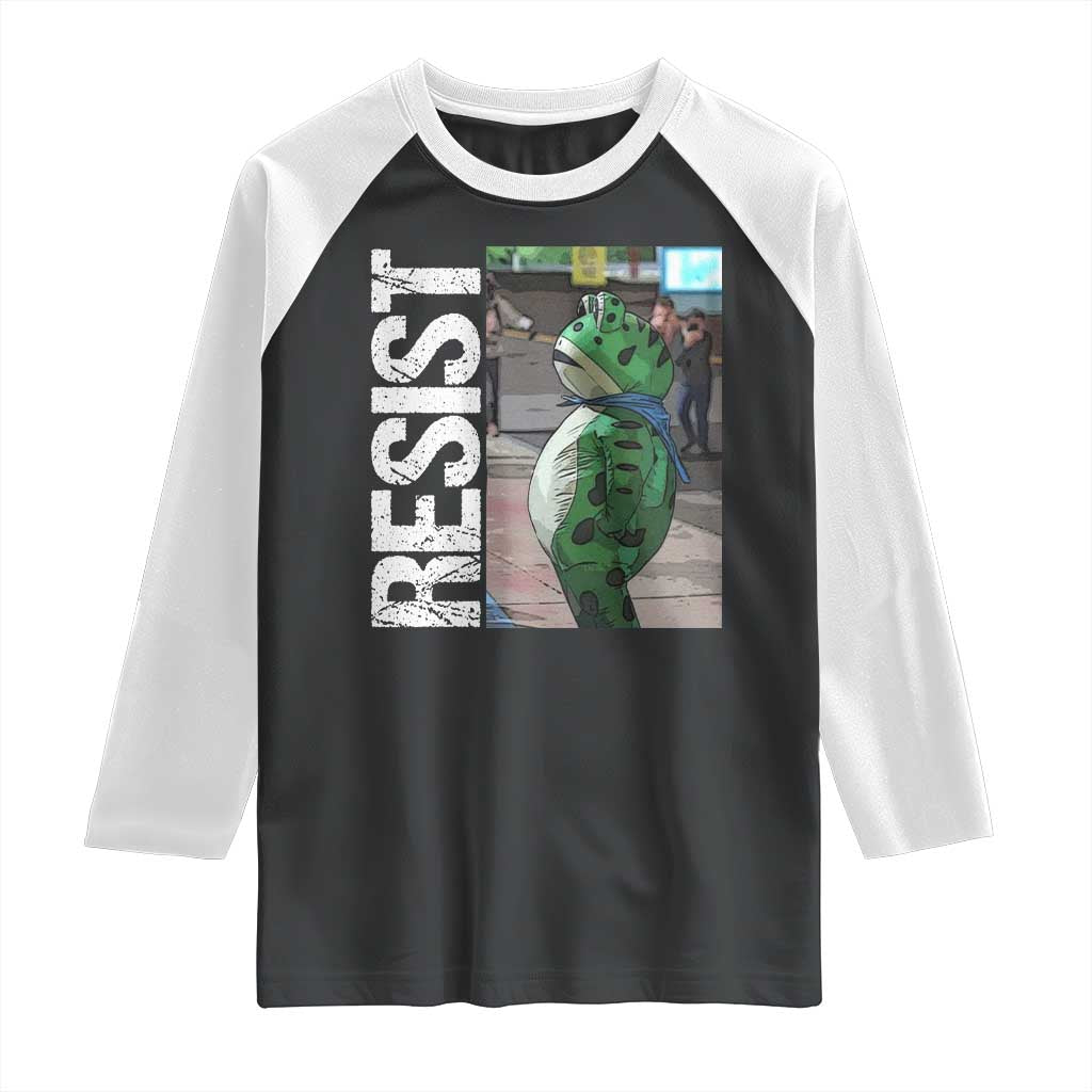 Portland Frog Protest Raglan Shirt Vintage Activist Resistance - Wonder Print Shop