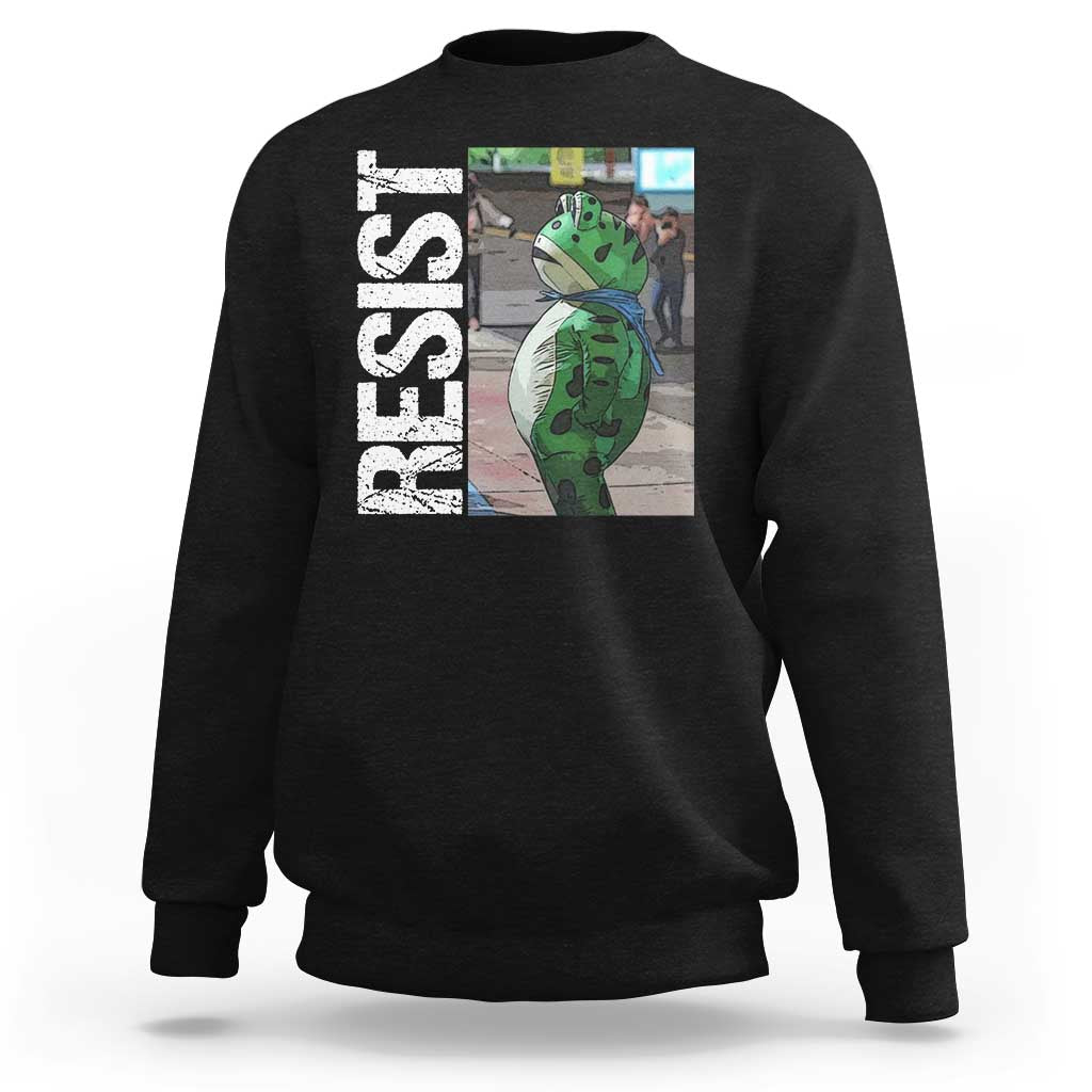 Portland Frog Protest Sweatshirt Vintage Activist Resistance - Wonder Print Shop