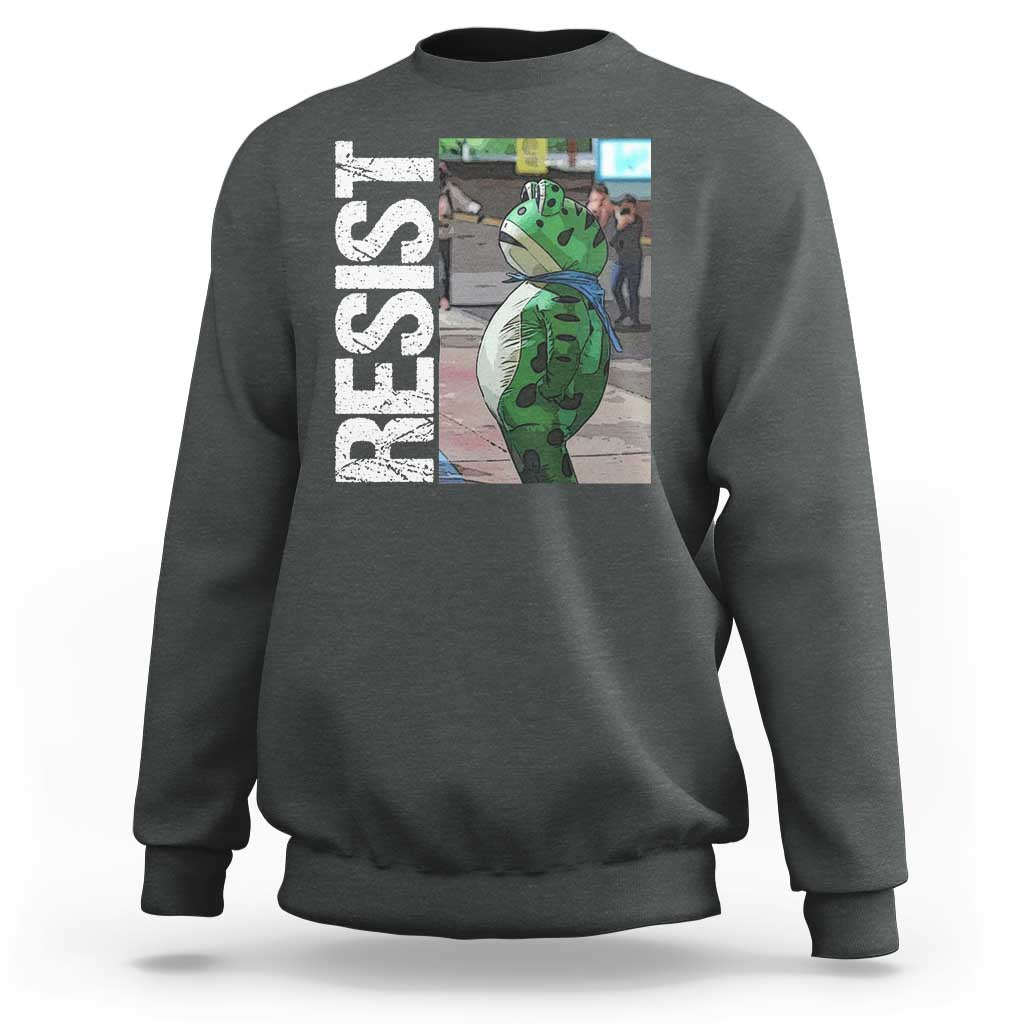 Portland Frog Protest Sweatshirt Vintage Activist Resistance - Wonder Print Shop
