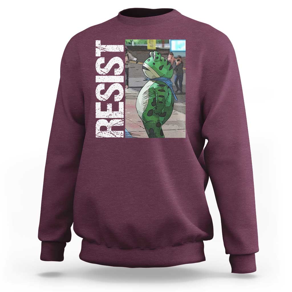 Portland Frog Protest Sweatshirt Vintage Activist Resistance - Wonder Print Shop