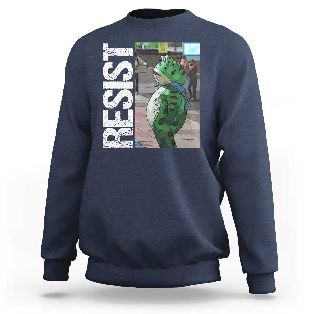 Portland Frog Protest Sweatshirt Vintage Activist Resistance - Wonder Print Shop
