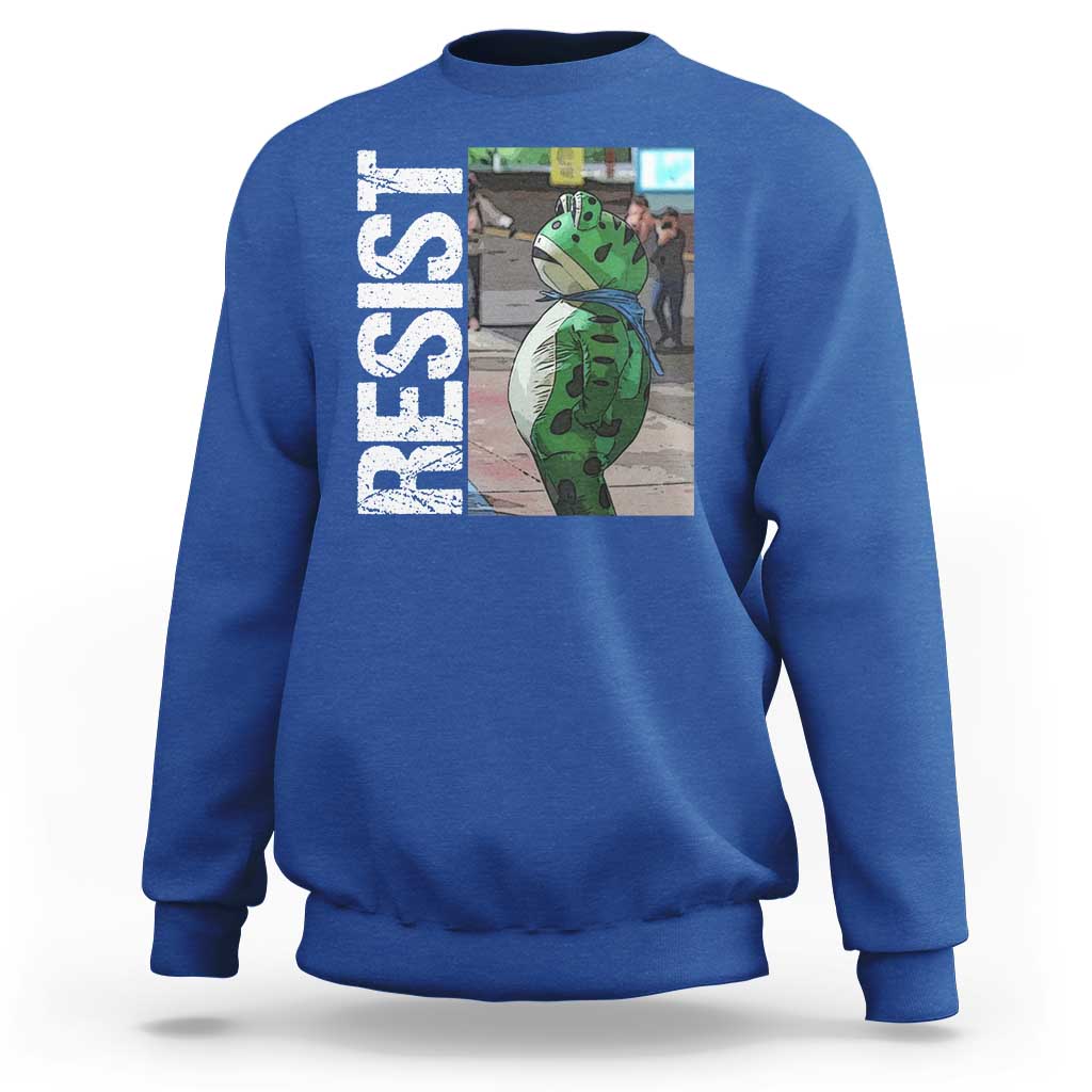 Portland Frog Protest Sweatshirt Vintage Activist Resistance - Wonder Print Shop