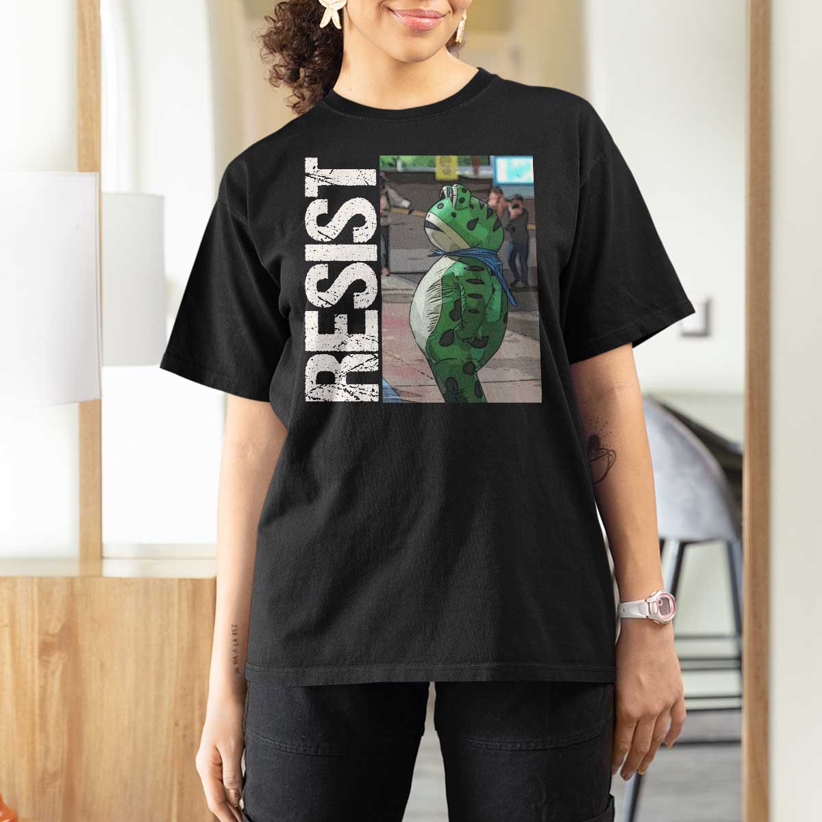 Portland Frog Protest T Shirt For Women Vintage Activist Resistance - Wonder Print Shop